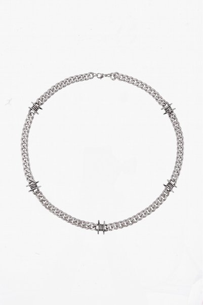 Crupt Studio 316L Barbed Wire Cuban Chain Men's Steel Necklace