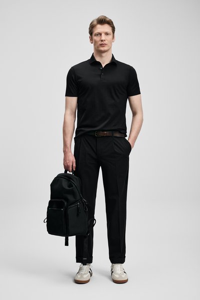 Lufian Jaxon Hi-Tech Seamless Polo T-Shirt Black