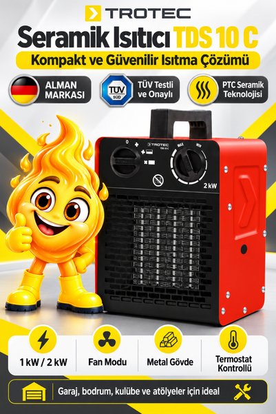 Trotec Tds 10 C Seramik Elektrikli Fanlı Isıtıcı