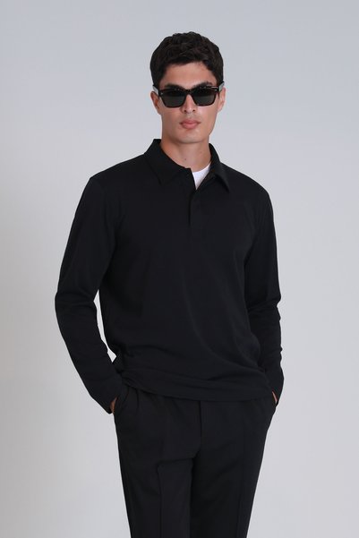 Lufian Evan Men's Black Long Sleeve T-Shirt
