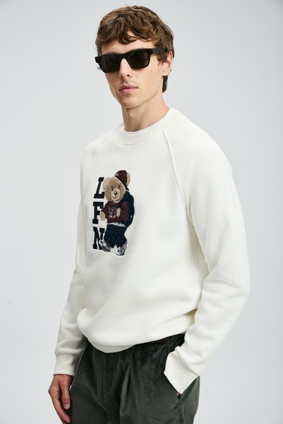 Lufian Storm Erkek Sweatshirt Kırık Beyaz