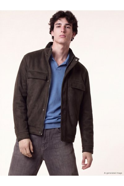 LC Waikiki I Relax Fit High Collar Suede Men's Coat from Freezen Store