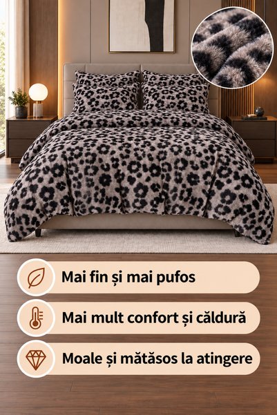 Frasin Select Lenjerie de pat Cocolino 6 piese cu elastic, Pluș cu fir lung (...