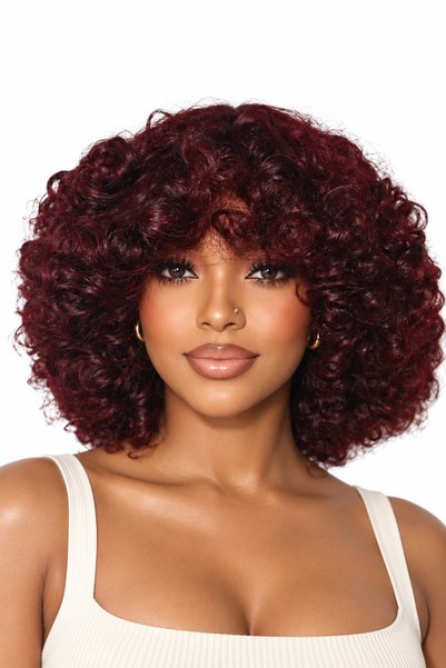 GOLEN Afro Bouncy Curls Human Hair Wig – Short Curly Afro Wig | Natural Afro ...