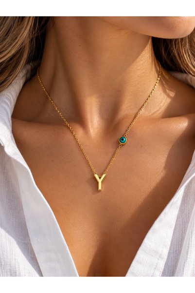 HERCY 316 L Stainless Steel Letter Y Women's Necklace |   Elegant Necklace wi...