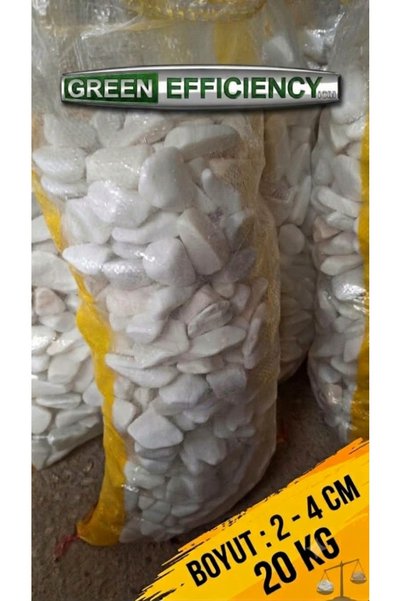 Green Efficiency Beyaz Dolomit Taşı 20 Kg 2-4 CM | Saksı Üstü Dekoratif Çakıl...