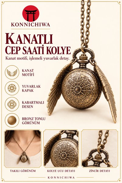 FG KONNİCHİWA Harry Potter Saatli Golden Snitch Kolye Hediyelik Koleksiyon Ak...