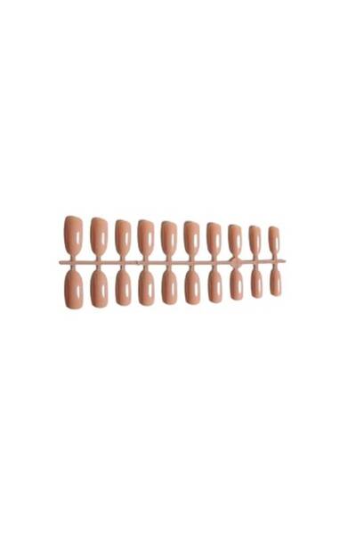KESNUP Set de 24 unghii false lungi, rotunde, lucioase, culoare nud, prin pre...