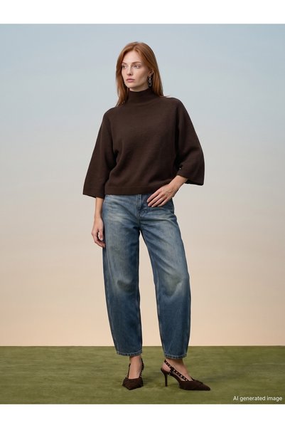 Dilvin 10901 Wool Blend Turtleneck Sweater
