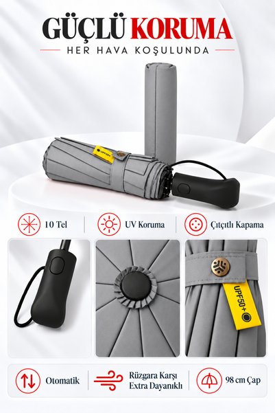 bliss umbrella Ergonomik Saplı 10 Telli Otomatik Şemsiye
