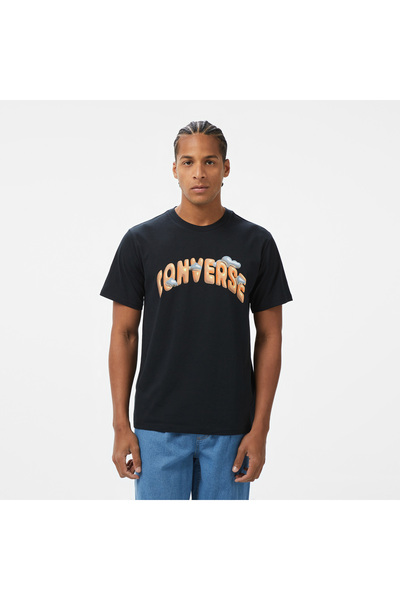 Converse Classic Erkek Baskılı Siyah T-Shirt
