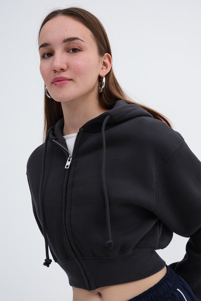 Addax Kapüşonlu Şardonlu Sweatshirt H1991