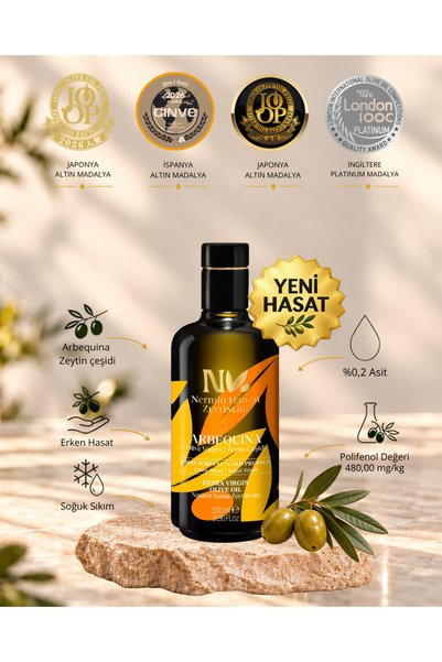 Nermin Hanım Zeytinliği Arbequina Erken Hasat Soğuk Sıkım Naturel Sızma Zeyti...