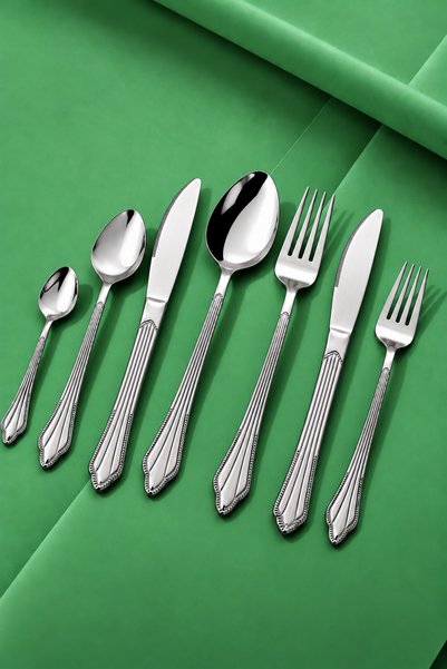 Gökdil Vera 84 Parça Sade 12 Kişilik Çelik Çatal & Kaşık & Bıçak Takımı