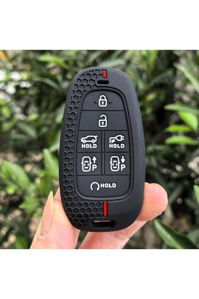Choice غطاء مفتاح سيارة أسود بسبعة أزرار، متوافق مع هيونداي سوناتا SEL EV 6 E...