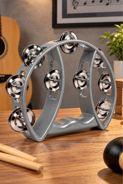 Midex Tf-26Sl Örf Aletleri 9 Double Bells Silver Color Quality Bell Tambourin...