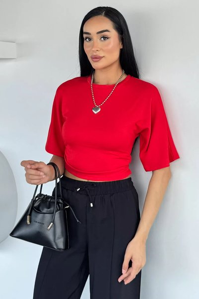 TOZLU Women's Waist Drawstring T-Shirt
