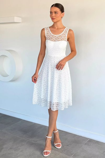 TOZLU Short Lace Evening Dress