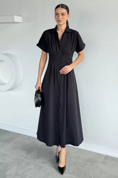 TOZLU Women's Buttoned Pencil Dress