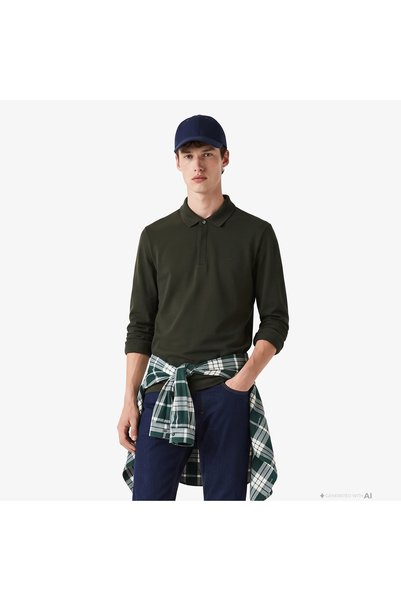 Lacoste Erkek Regular Fit Uzun Kollu Haki Paris Polo
