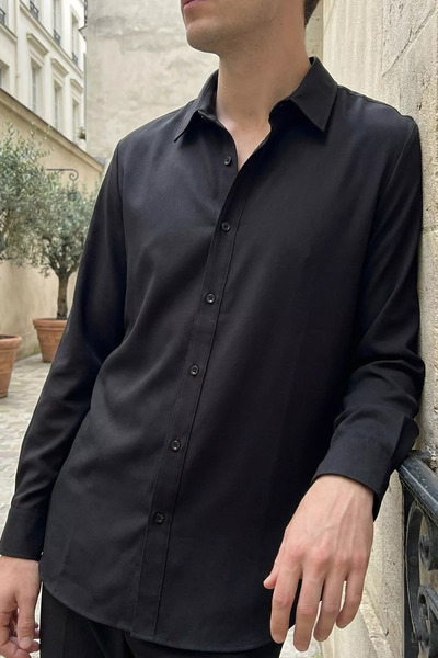 TOZLU Men's Long Sleeve Pique Shirt