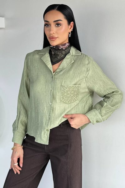 TOZLU Cămașă oversize de damă cu buzunare