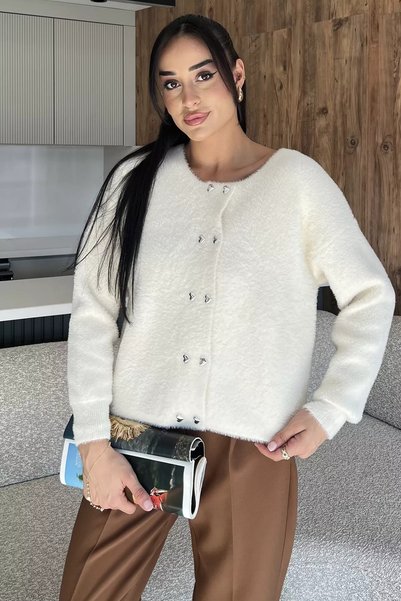 TOZLU Heart Buttoned Shawl Collar Knitwear Jacket (Available in S, M, L, XL)