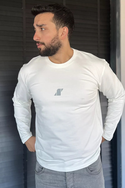 TOZLU Men's Crew Neck Printed Sweatshirt