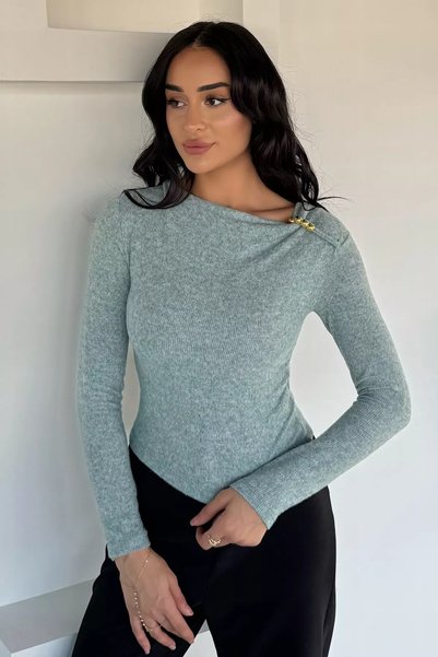 TOZLU Bluză de damă cu accesorii la umăr
