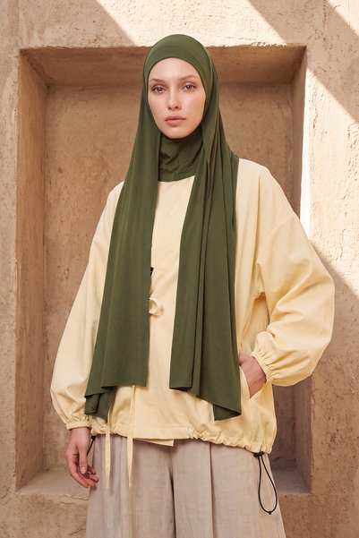 Aisha's Design Ninja Boneli Practical Cotton Shawl, Ps-59, Khaki