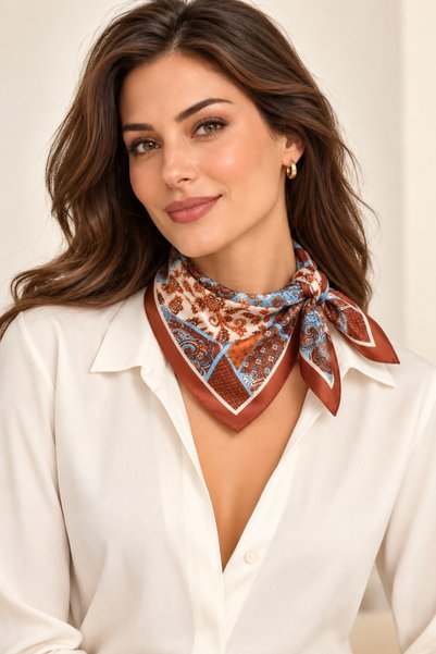 Saria Moda Etro نمط الأزرق الداكن وشاح باندانا