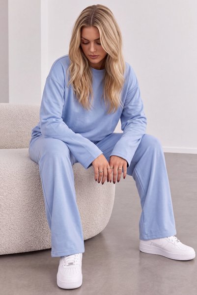 Teenage Millionaire Blaues, schlichtes, spanisches Basic-Set für Damen mit we...