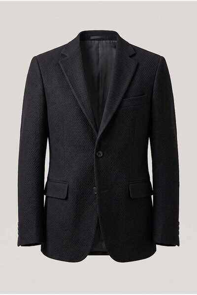 Beystil Erkek Siyah Blazer Ceket Petek - Slim Fit