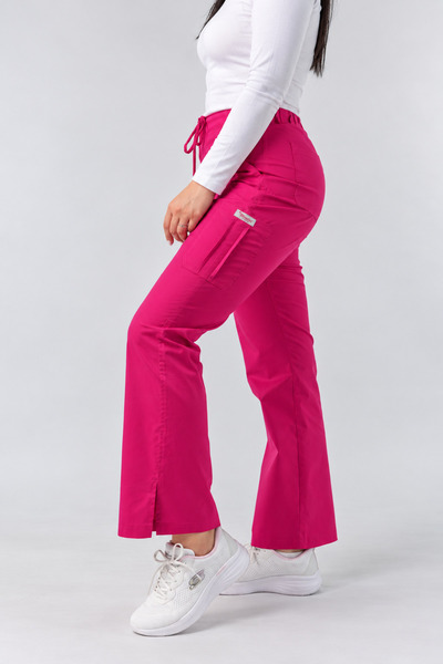 Masstex Pantalon Medical Dama Fabi Fucsia – Croială Evazată, 5 Buzunare, Conf...