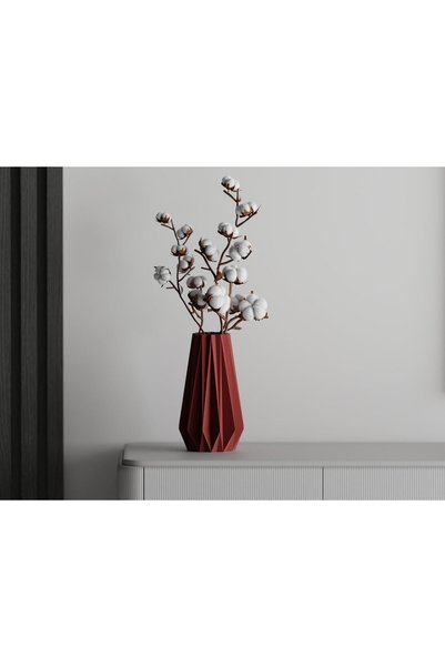 Sani Διακοσμητικό βάζο Sani, Tampa 130 x 130 x 200 mm, Σκούρο κόκκινο ματ