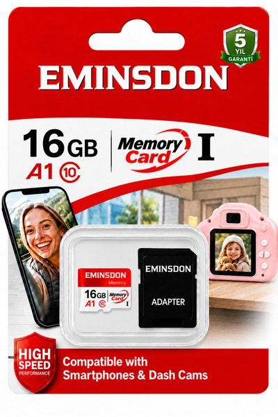 EMiNSDON 16GB Hafıza Kartı Mini Çocuk Kamera Dijital Retro Kamera Telefon Uyu...