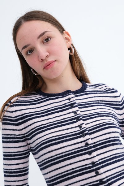 Addax Striped Knitwear Cardigan H3570