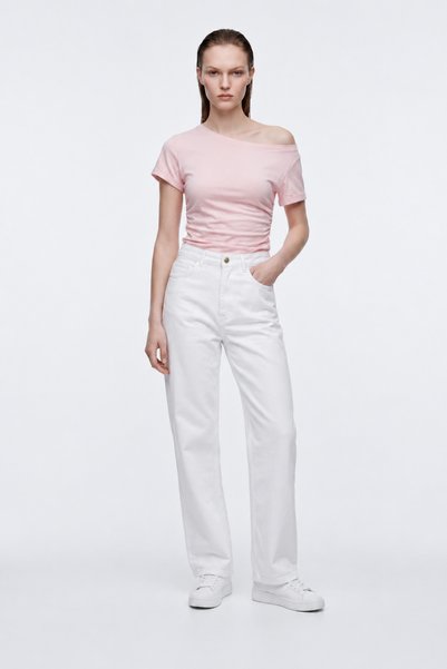 HAKKE PANTALONI JEANS DREPTI CU TALIE ÎNALTĂ