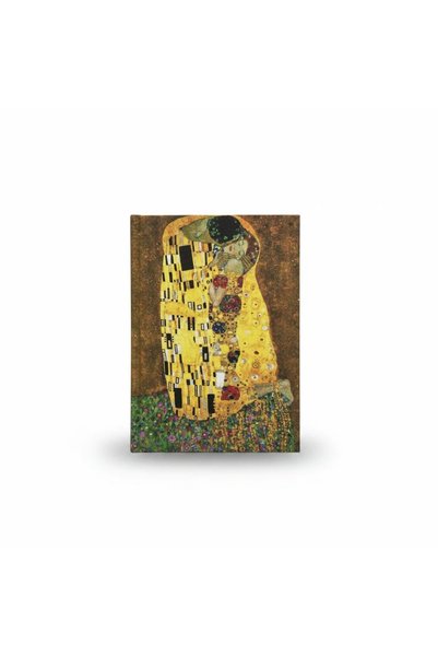 EL YAPIMI Gustav Klimt - Kumaş Kapaklı Defter Bej Renk 14x20cm