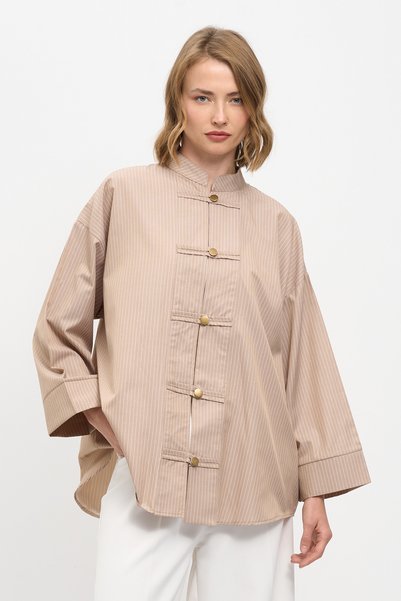 HANIQA Stripe Detailed Shirt