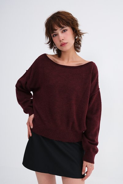 Addax Boat Neck Knitwear Sweater K3472