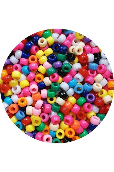 Choice9 6mm FZ-SSZ-19 1000Pcs Multicolor Pony Beads Set Plastic Pony Beads Ma...