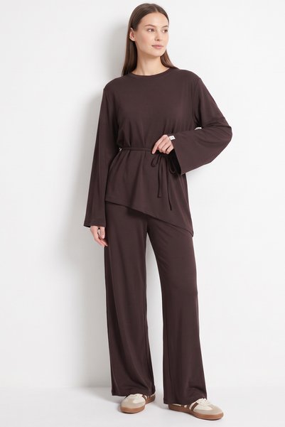zenne Asymmetrical Modal Suit 26173 - Aci Brown