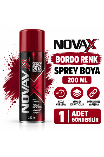 Novax Sprey Boya 200 Ml Bordo