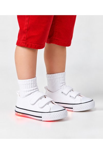 Vicco Pino Model Işıklı Unisex Bebek ve Çocuk Beyaz Spor Ayakkabı