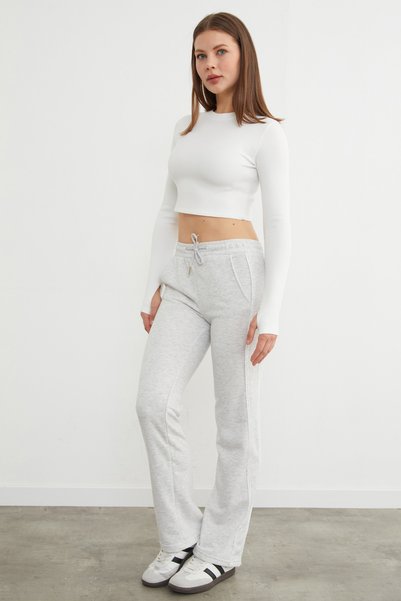 Fulla Moda 3 Threaded Side Stripe Tie-Up Sweatpants