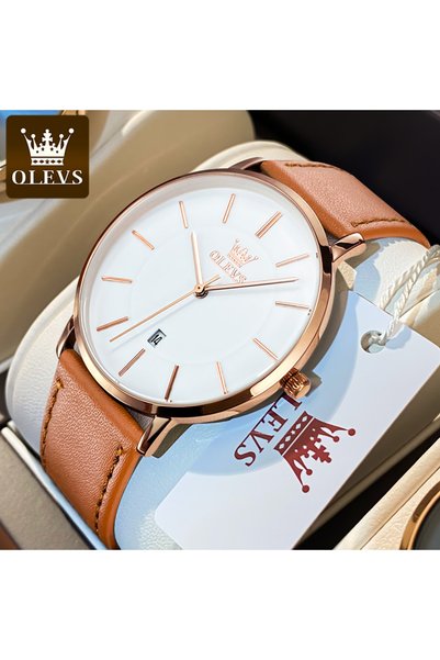 Choice1 P-orange rose white OLEVS 5869 Original Brand Fashion Men's Watch Sim...