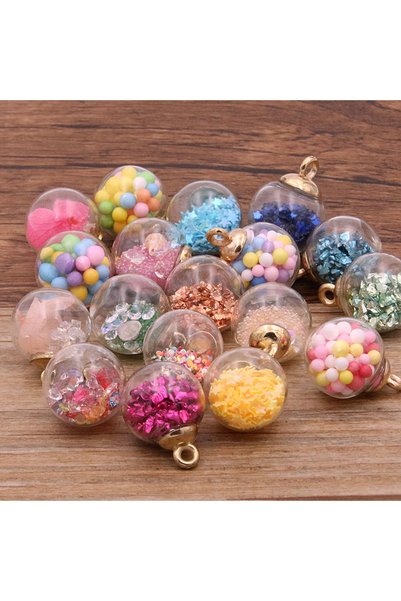 Choice Ball 10Pcs 8-30 Styles Mix Glass Bottles Milk Tea Cup Ball Earring Cha...