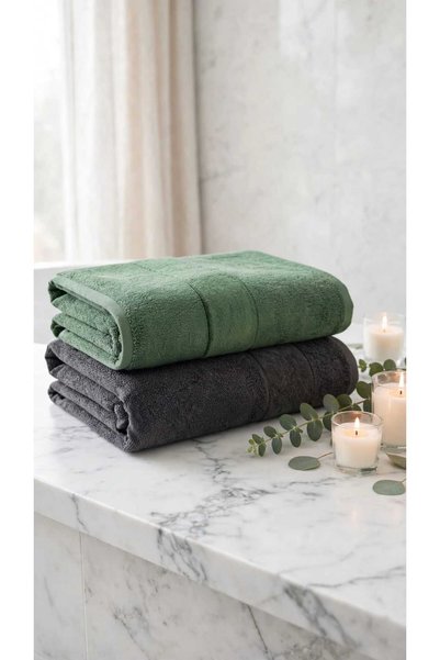 Özdilek 2 Pcs King Size (89X173Cm) Svv Border Bath Towel