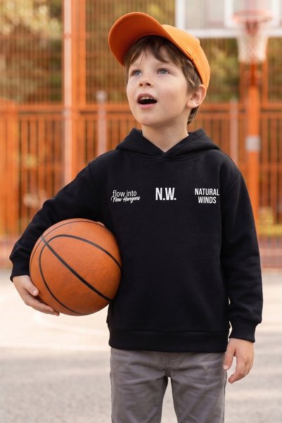 Fulla Moda 3 Threaded Text Printed Hooded Boys' Sweatshirt